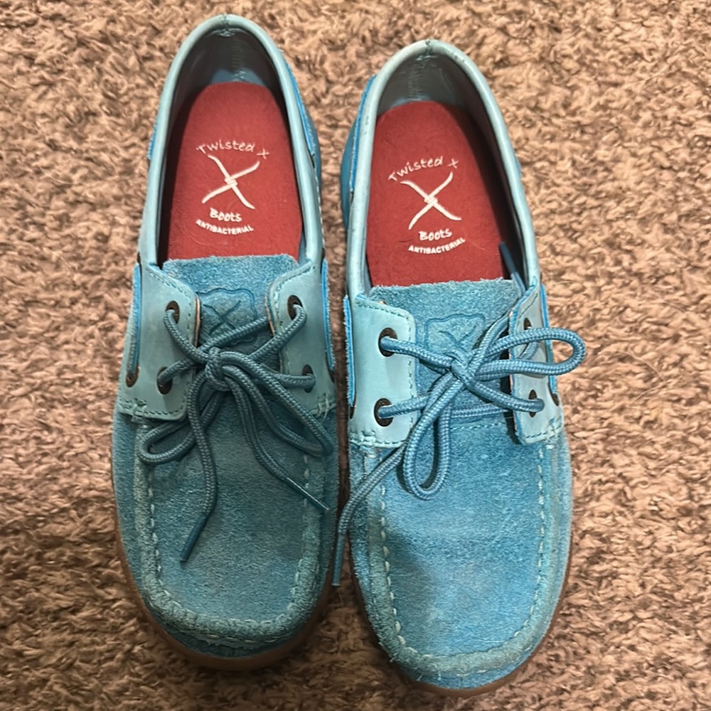 Twisted X Aqua Suede Lace-Up Shoes